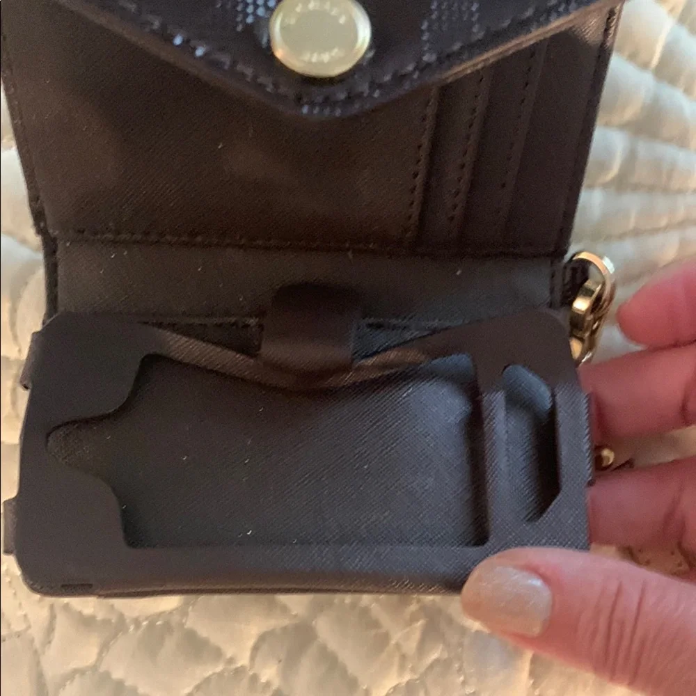Michael Kors Chic dark burgundy Cream Clutch Wristlet with Glossy Finish - Picture 6 of 8